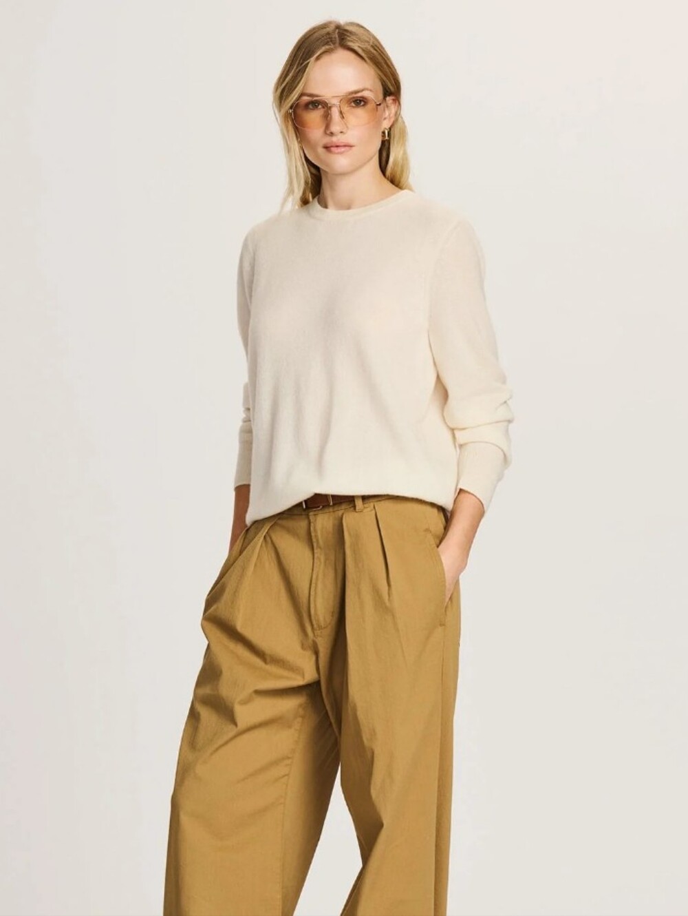 NWT Naadam The Essential Cashmere Sweater In Pale Yellow Women's Size Small